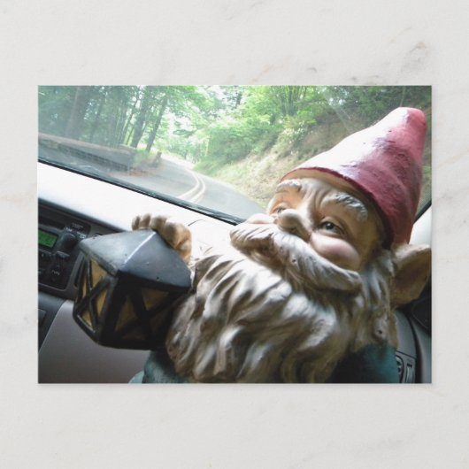 Road Trip Gnome Postkarte (Vorderseite)
