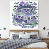 Road Trip mit Colorful Van Leinwanddruck (Insitu (Schlafzimmer))