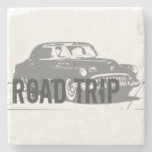 Road Trip Oldtimer Steinuntersetzer (Vorderseite)