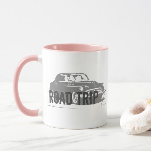 Road Trip Oldtimer Tasse (Mit Donut)