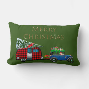 Road Trip Santa Green Lendenkissen