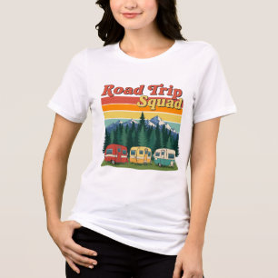 Road Trip Squad Vintage Camper Abenteuer Design Tri-Blend Shirt