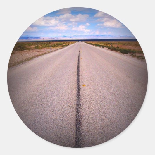 Road Trip Summer Vacacation Foto Runder Aufkleber (Vorderseite)