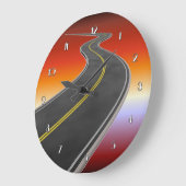 Road Trip Sunset Highway Wallclock Große Wanduhr (Winkel)