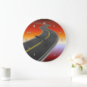 Road Trip Sunset Highway Wallclock Große Wanduhr (Zuhause)