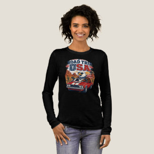 Road Trip USA American Eagle Muscle Car Langarmshi Tri-Blend Shirt