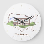 Road Trip USA Clock Große Wanduhr (Vorderseite)