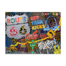 Road Trip USA Route 66 Travel License Plate Art