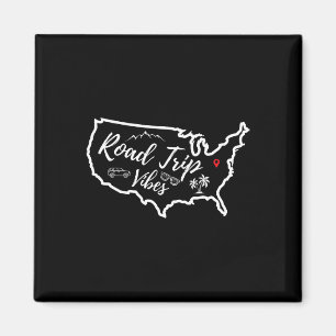 Road Trip Vibes Karte Usa Familienfreund Girl Reis Magnet