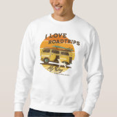Road Trip Vintager van dog Dad Mutter Sweatshirt (Vorderseite)