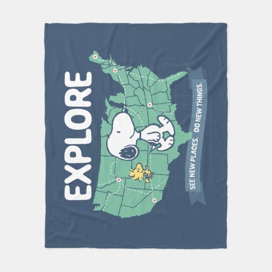 Road Trippin | Erdnüsse Erkundung Fleecedecke (Vorderseite)