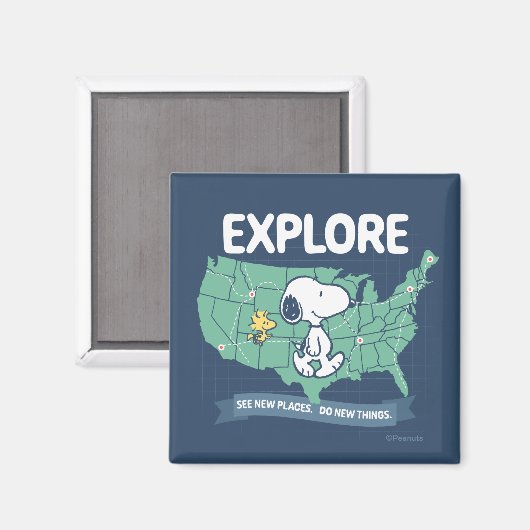 Road Trippin | Erdnüsse Erkundung Magnet (Vorderseite/Rückseite)