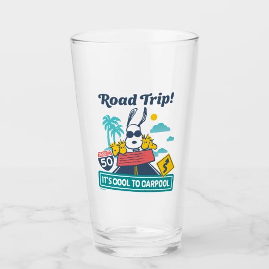 Road Trippin | Erdnüsse Es ist Cool zu Carpool Glas (Vorderseite)