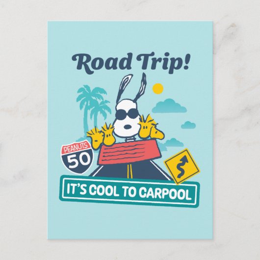 Road Trippin | Erdnüsse Es ist Cool zu Carpool Postkarte (Vorderseite)