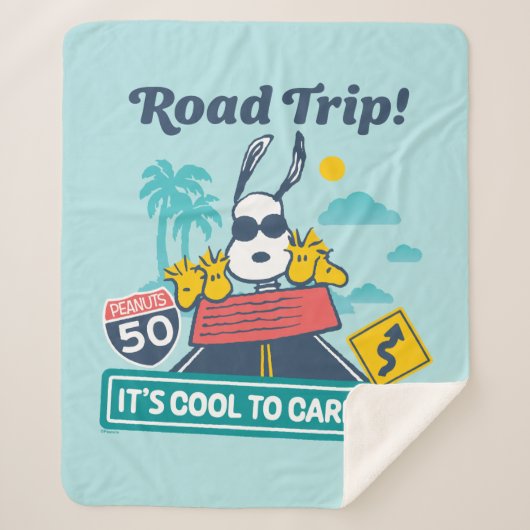 Road Trippin | Erdnüsse Es ist Cool zu Carpool Sherpadecke (Vorderseite)