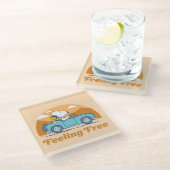 Road Trippin | Erdnüsse Gefühl kostenlos Glasuntersetzer (Schrägansicht)