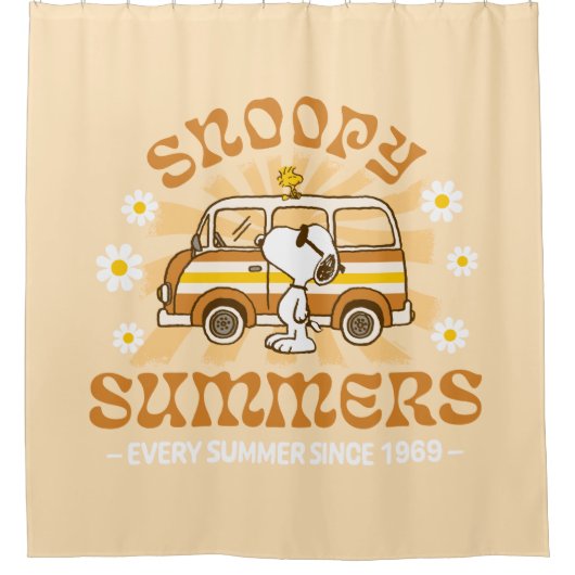 Road Trippin | Erdnüsse Snoopy Summers Duschvorhang (Vorderseite)