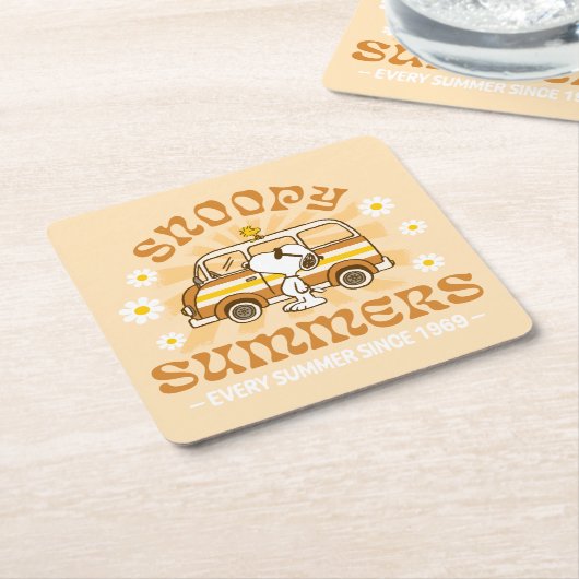 Road Trippin | Erdnüsse Snoopy Summers Rechteckiger Pappuntersetzer (angewinkelt)