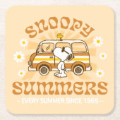 Road Trippin | Erdnüsse Snoopy Summers Rechteckiger Pappuntersetzer (Vorderseite)