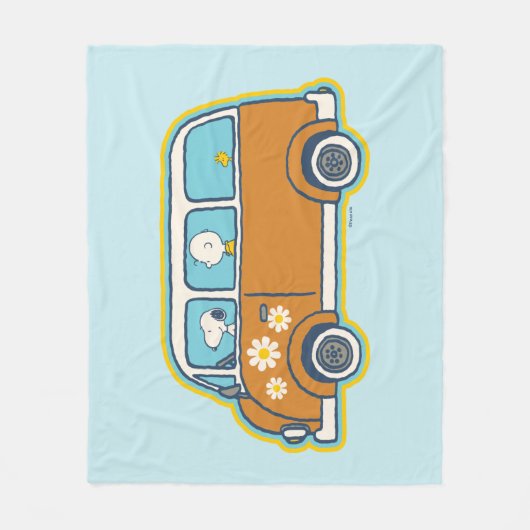Road Trippin | Peanuts Road Trip Van Fleecedecke (Vorderseite)