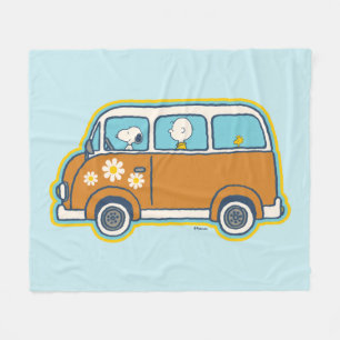 Road Trippin   Peanuts Road Trip Van Fleecedecke
