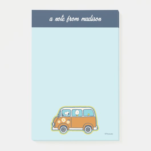 Road Trippin | Peanuts Road Trip Van Post-it Klebezettel (Vorderseite)