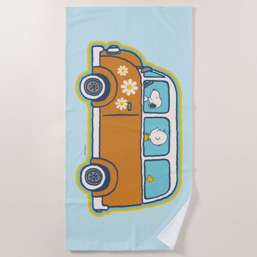 Road Trippin | Peanuts Road Trip Van Strandtuch (Vorderseite)