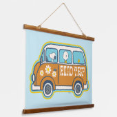Road Trippin | Peanuts Road Trip Van Wandteppich Mit Holzrahmen (Gewinkelt)