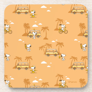 Road Trippin   Peanuts Snoopy Beach Pattern Getränkeuntersetzer