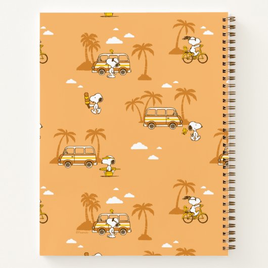 Road Trippin | Peanuts Snoopy Beach Pattern Notizblock (Rückseite)