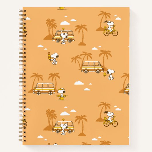 Road Trippin | Peanuts Snoopy Beach Pattern Notizblock (Vorderseite)