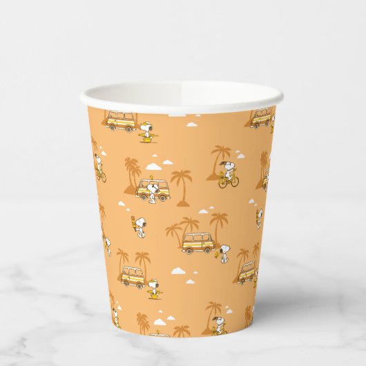 Road Trippin | Peanuts Snoopy Beach Pattern Pappbecher (Links)