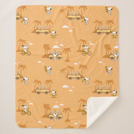 Road Trippin | Peanuts Snoopy Beach Pattern Sherpadecke (Vorderseite)