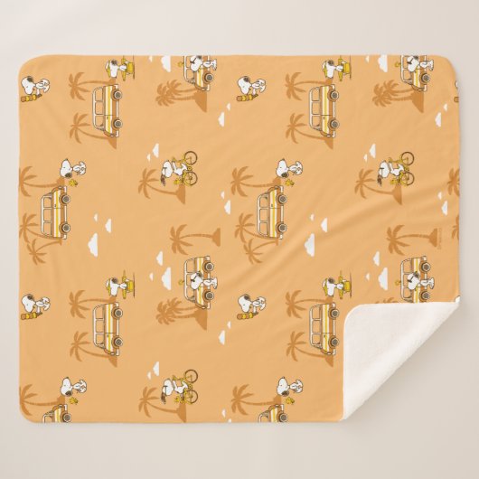 Road Trippin | Peanuts Snoopy Beach Pattern Sherpadecke (Vorderseite (Horizontal))