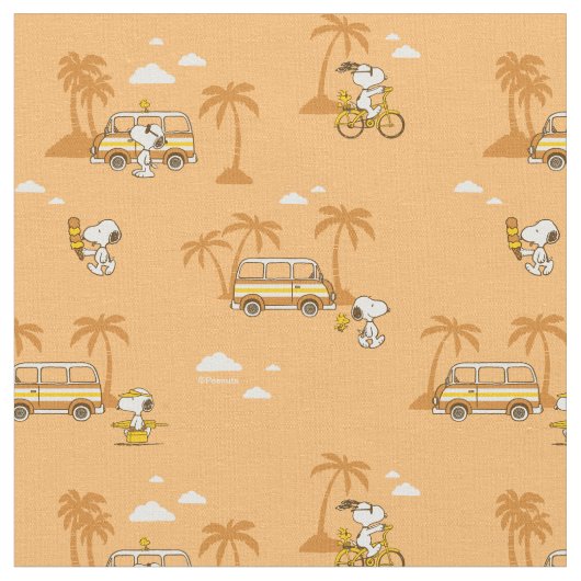 Road Trippin | Peanuts Snoopy Beach Pattern Stoff (Nahaufnahme)