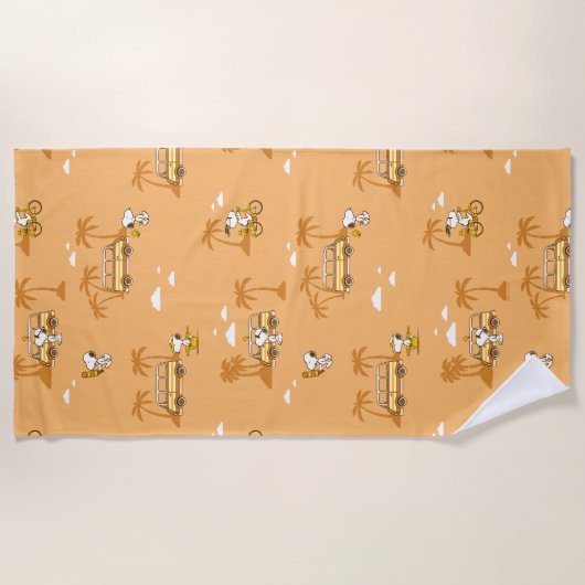 Road Trippin | Peanuts Snoopy Beach Pattern Strandtuch (Vorderseite)