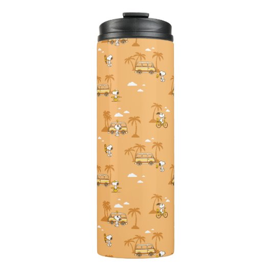 Road Trippin | Peanuts Snoopy Beach Pattern Thermosbecher (Vorderseite)
