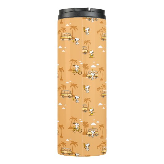Road Trippin | Peanuts Snoopy Beach Pattern Thermosbecher (Rückseite)