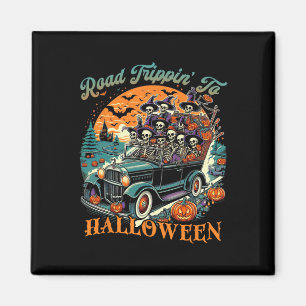 Road Trippin' to Halloween Summer SkeletRoad Ca Magnet