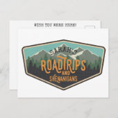 Road Trips & Shenanigans Personalisierte Postkarte (Vorne/Hinten)