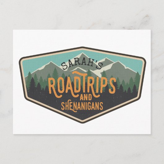 Road Trips & Shenanigans Personalisierte Postkarte (Vorderseite)