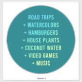 "Road Trips + Watercolor" Express Aufkleber (Blatt)