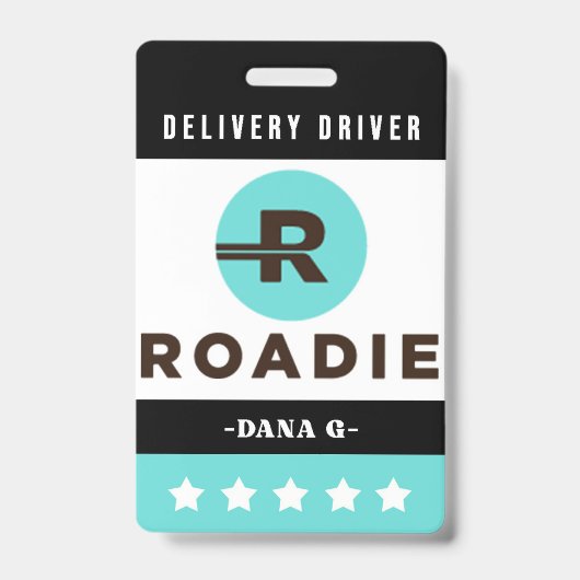 Roadie Delivery ID-Abzeichen Ausweis (Vorderseite)