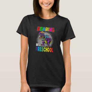 Roading in die Vorschule farbenfrohe Rex Dinosauri T-Shirt