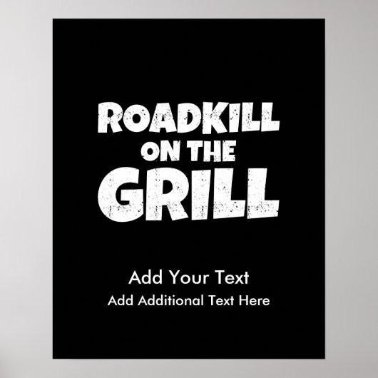 Roadkill on Grill - Funny GRILLEN Party Poster (Vorne)