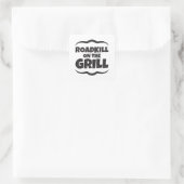 Roadkill on Grill - GRILLEN Party Funny Quadratischer Aufkleber (Tasche)