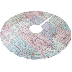 Roadmap für Mittelamerika Polyester Weihnachtsbaumdecke