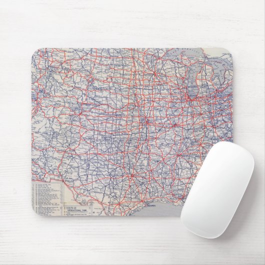 Roadmap Vereinte Staaten Mousepad (Mit Mouse)