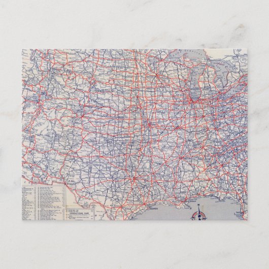 Roadmap Vereinte Staaten Postkarte (Vorderseite)