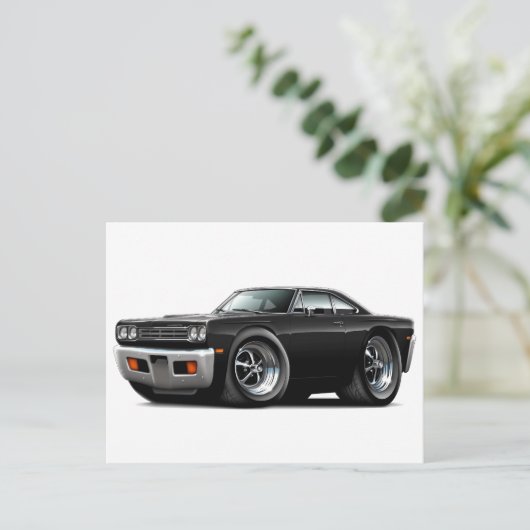 Roadrunner Black Car 1969 Postkarte (Stehend Vorderseite)